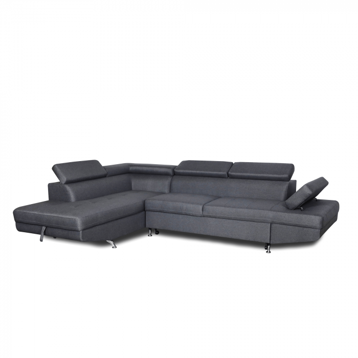 Colțar extensibil cu ladă de depozitare Rio Charcoal Grey Alpha Dreapta [2]