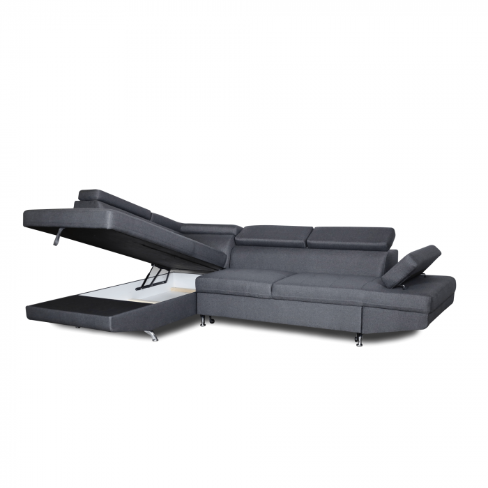 Colțar extensibil cu ladă de depozitare Rio Charcoal Grey Alpha Dreapta [3]