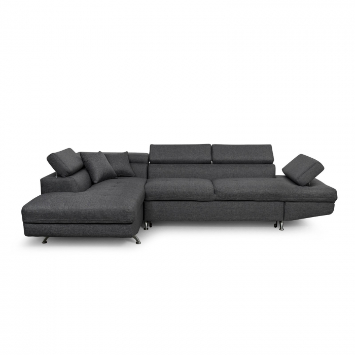 Colțar extensibil cu ladă de depozitare Rio Dark Grey Dreapta [5]