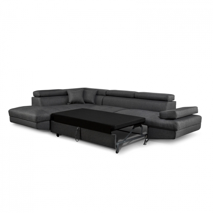 Colțar extensibil cu ladă de depozitare Rio Dark Grey Dreapta [3]