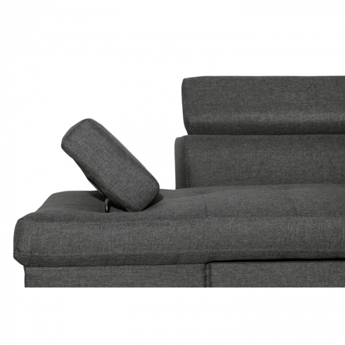 Colțar extensibil cu ladă de depozitare Rio Dark Grey Stanga [5]