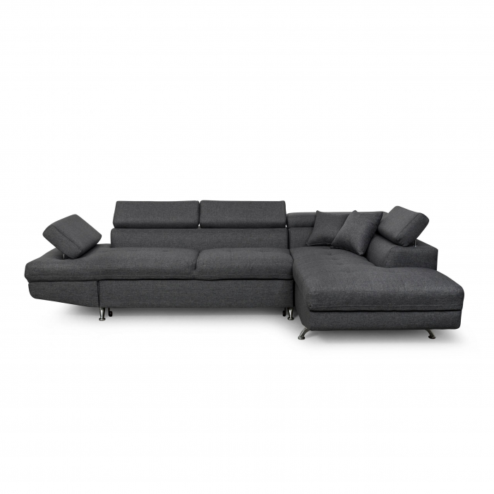 Colțar extensibil cu ladă de depozitare Rio Dark Grey Stanga [8]