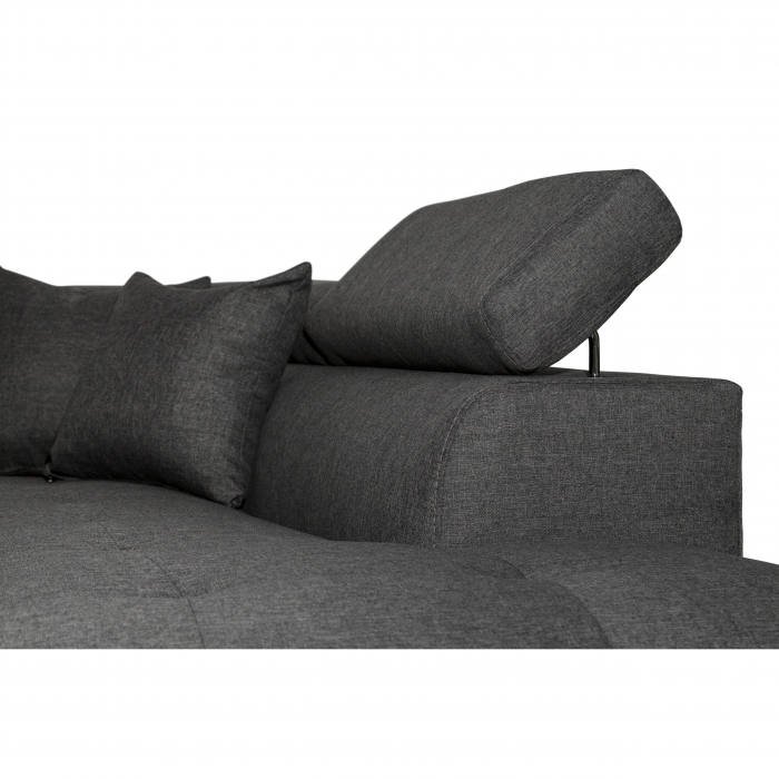 Colțar extensibil cu ladă de depozitare Rio Dark Grey Stanga [6]