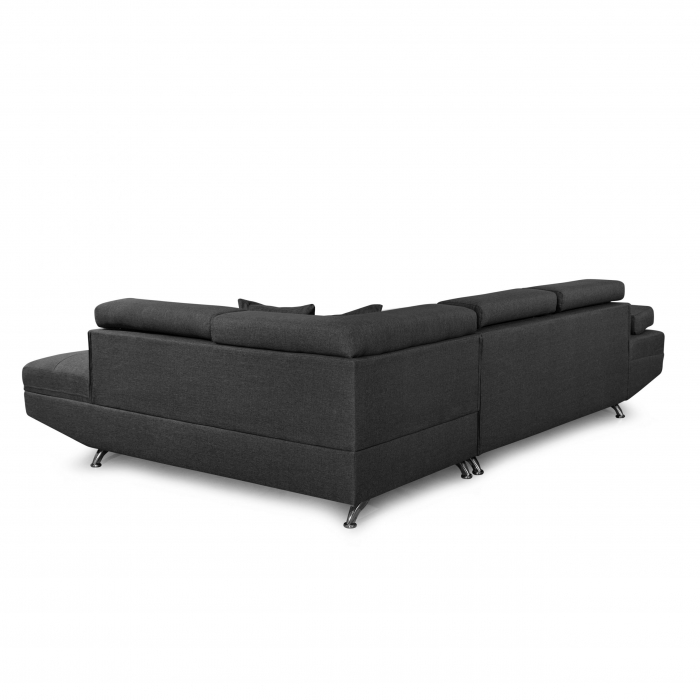 Colțar extensibil cu ladă de depozitare Rio Dark Grey Stanga [4]