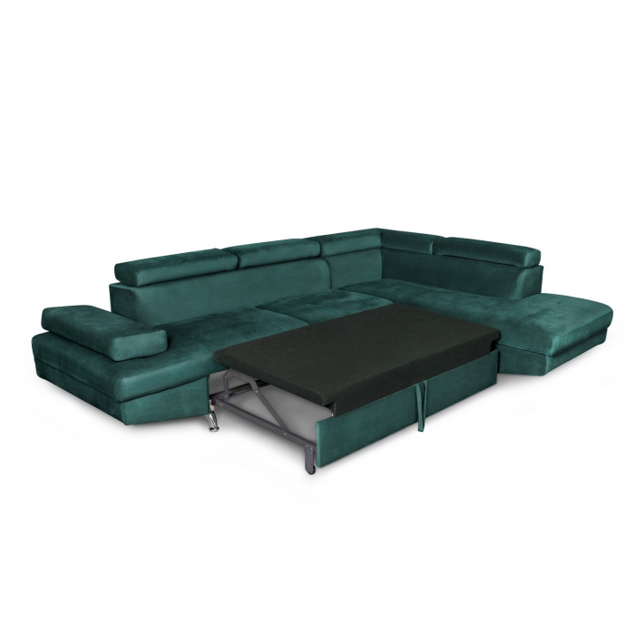 Colțar extensibil cu ladă de depozitare Rio Forest Green Stanga [3]