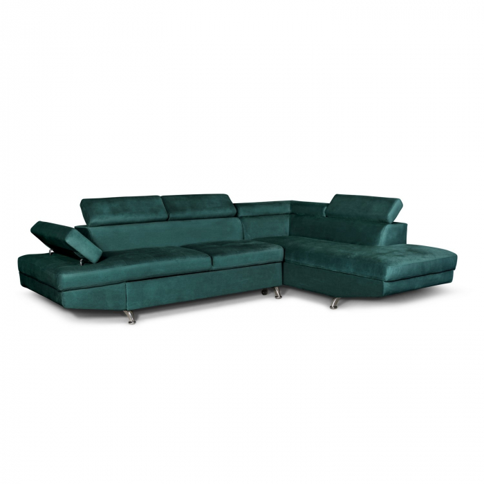 Colțar extensibil cu ladă de depozitare Rio Forest Green Stanga [2]