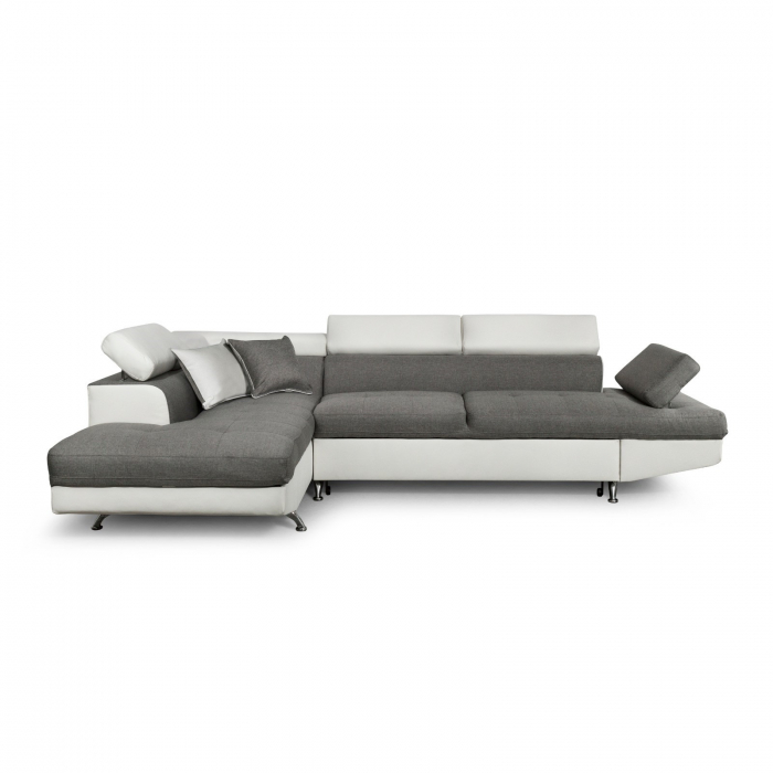 Colțar extensibil cu ladă de depozitare Rio Grey White Dreapta [3]