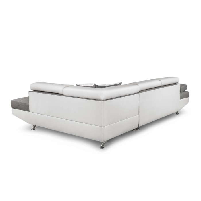 Colțar extensibil cu ladă de depozitare Rio Grey White Stanga [4]