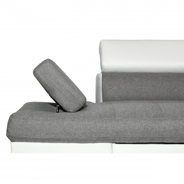 Colțar extensibil cu ladă de depozitare Rio Grey White Stanga [5]