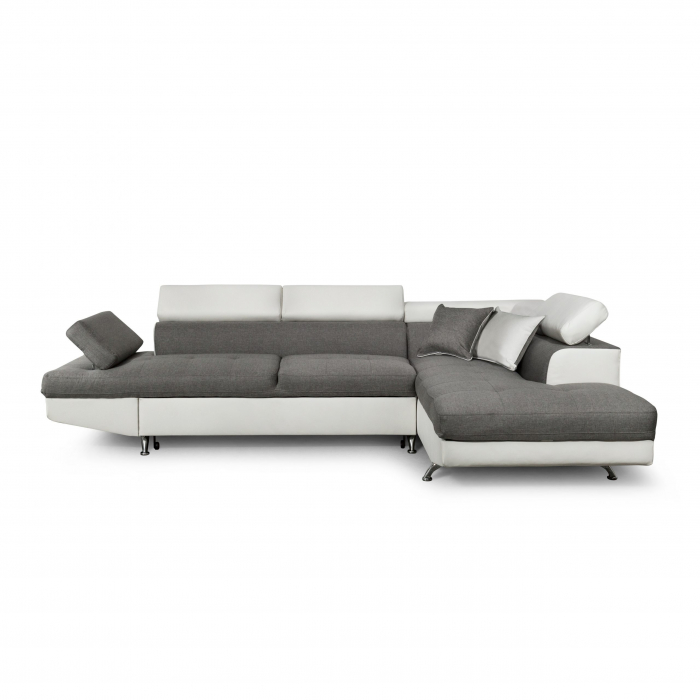 Colțar extensibil cu ladă de depozitare Rio Grey White Stanga [8]