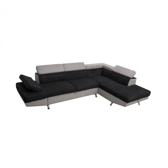 Colțar extensibil cu ladă de depozitare Rio Light and Dark Grey Stanga [2]