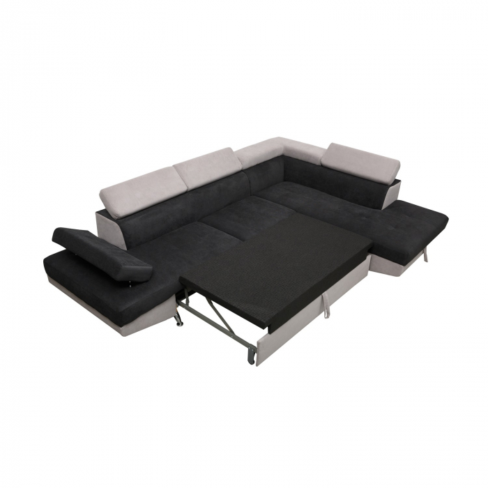 Colțar extensibil cu ladă de depozitare Rio Light and Dark Grey Stanga [4]