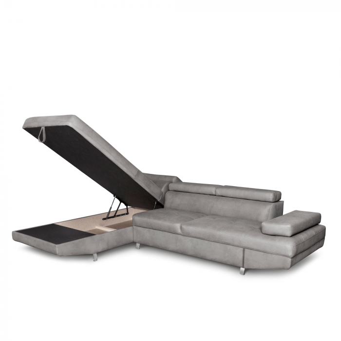 Colțar extensibil cu ladă de depozitare Rio Metal Grey Dreapta [3]
