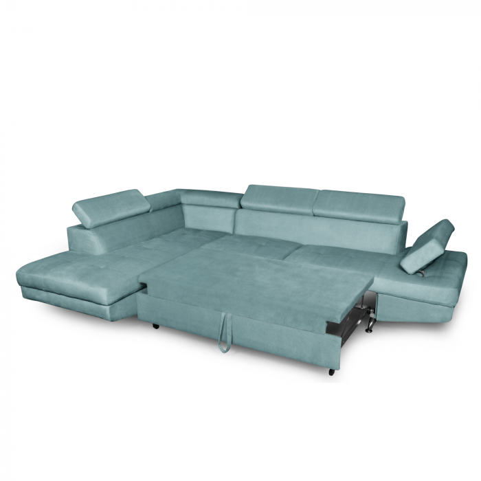Colțar extensibil cu ladă de depozitare Rio Mint Green Alpha Dreapta [2]