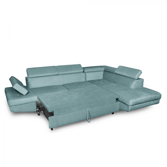 Colțar extensibil cu ladă de depozitare Rio Mint Green Alpha Stanga [3]