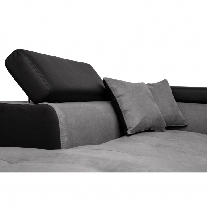 Colțar extensibil cu ladă de depozitare Rio Vesuvio Black Grey Dreapta [3]