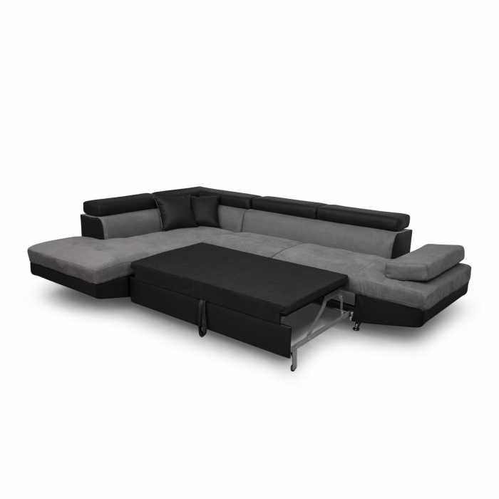 Colțar extensibil cu ladă de depozitare Rio Vesuvio Black Grey Dreapta [4]