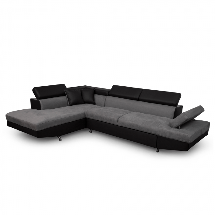 Colțar extensibil cu ladă de depozitare Rio Vesuvio Black Grey Dreapta [2]