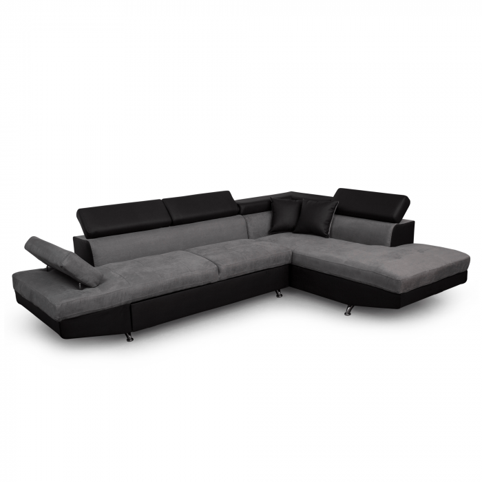 Colțar extensibil cu ladă de depozitare Rio Vesuvio Black Grey Stanga [2]