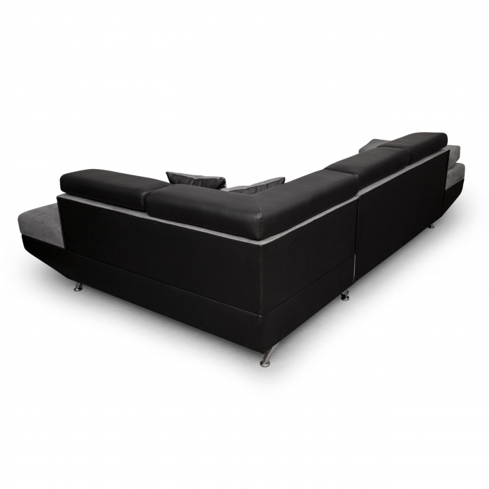 Colțar extensibil cu ladă de depozitare Rio Vesuvio Black Grey Stanga [6]