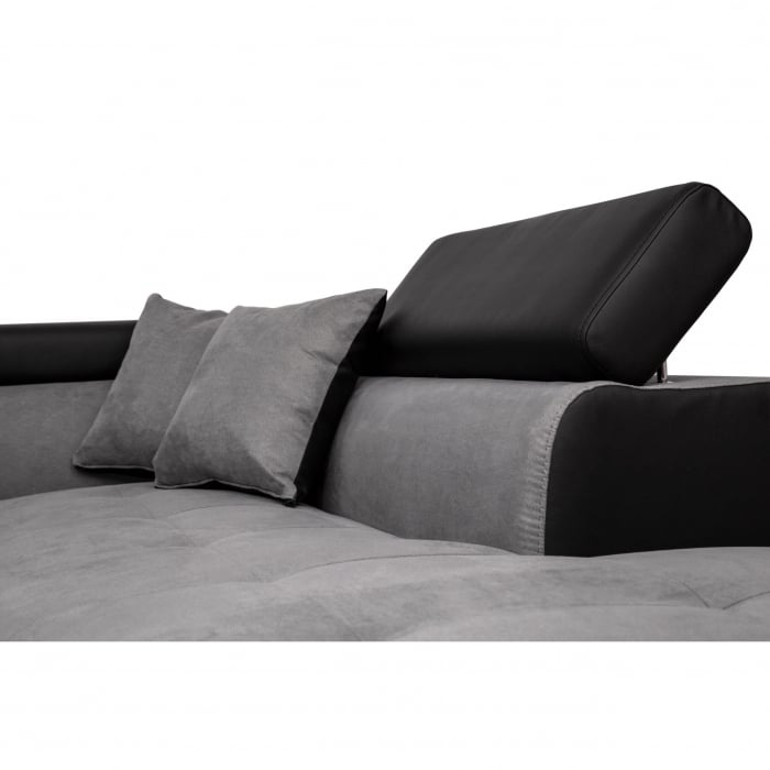 Colțar extensibil cu ladă de depozitare Rio Vesuvio Black Grey Stanga [5]