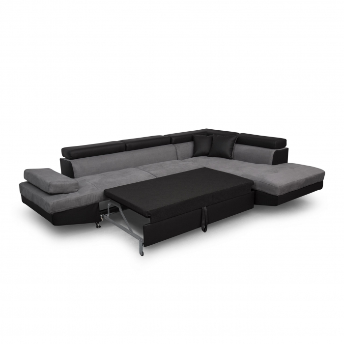 Colțar extensibil cu ladă de depozitare Rio Vesuvio Black Grey Stanga [4]