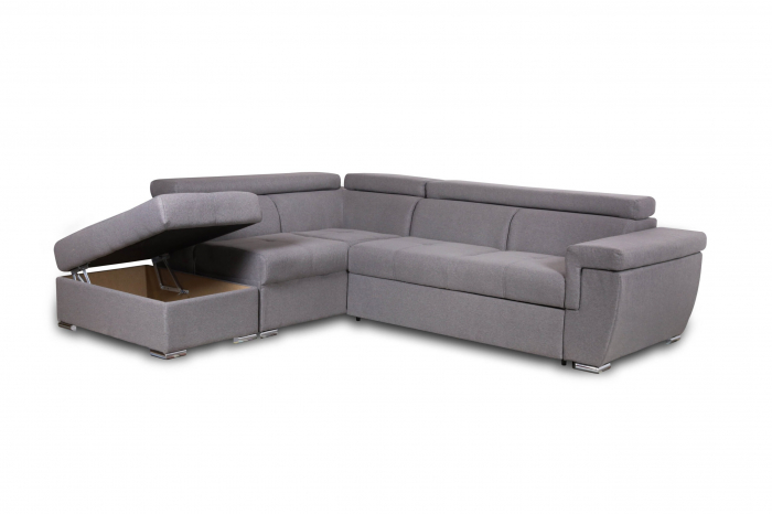 Colțar extensibil cu ladă de depozitare Riviera Steel Grey de dreapta [5]
