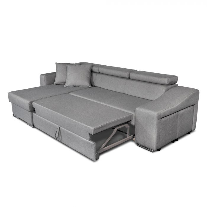 Colțar extensibil cu ladă de depozitare Stile Light Grey de dreapta [4]
