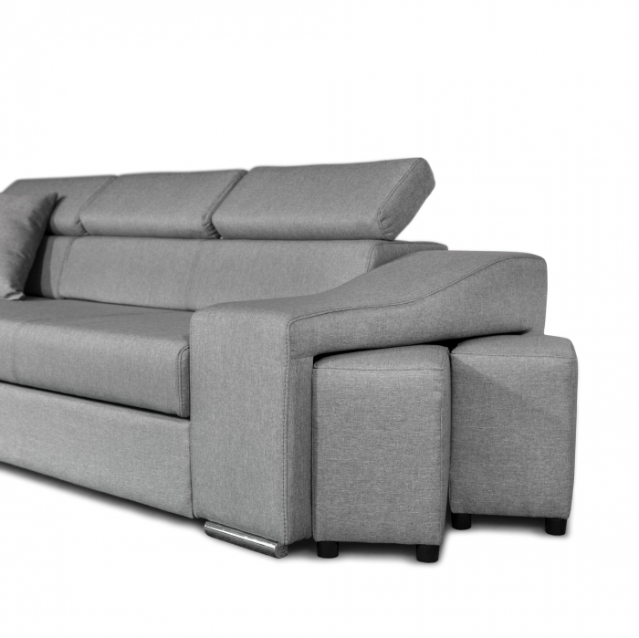 Colțar extensibil cu ladă de depozitare Stile Light Grey de dreapta [6]