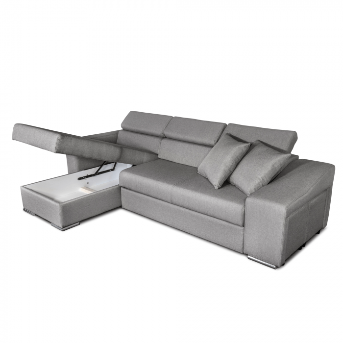 Colțar extensibil cu ladă de depozitare Stile Light Grey de dreapta [5]