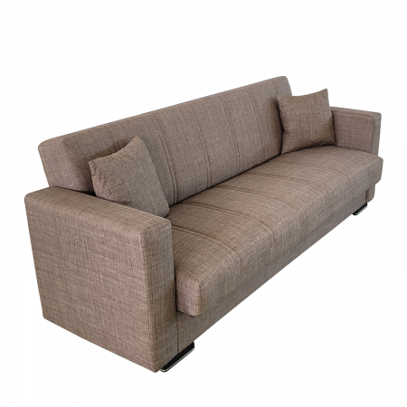 Canapea extensibila cu spatiu depozitare Agnes tesatura Maro Melange [1]