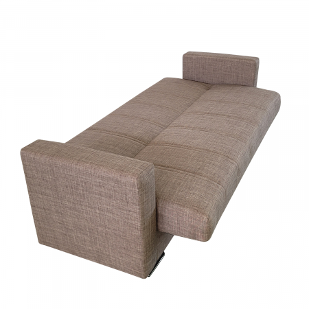 Canapea extensibila cu spatiu depozitare Agnes tesatura Maro Melange [3]