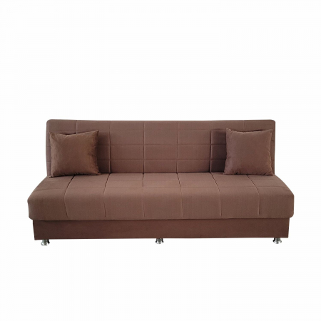 Produse - Canapea extensibila cu spatiu depozitare Alma catifea Maro