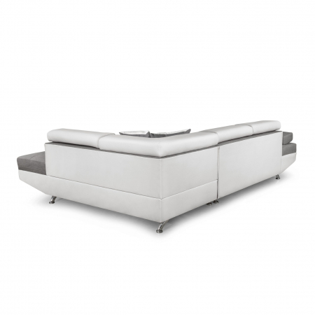 Colțar extensibil cu ladă de depozitare Rio Grey White Stanga [3]