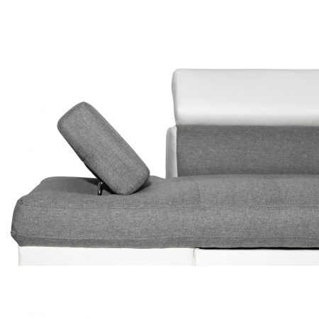 Colțar extensibil cu ladă de depozitare Rio Grey White Stanga [4]