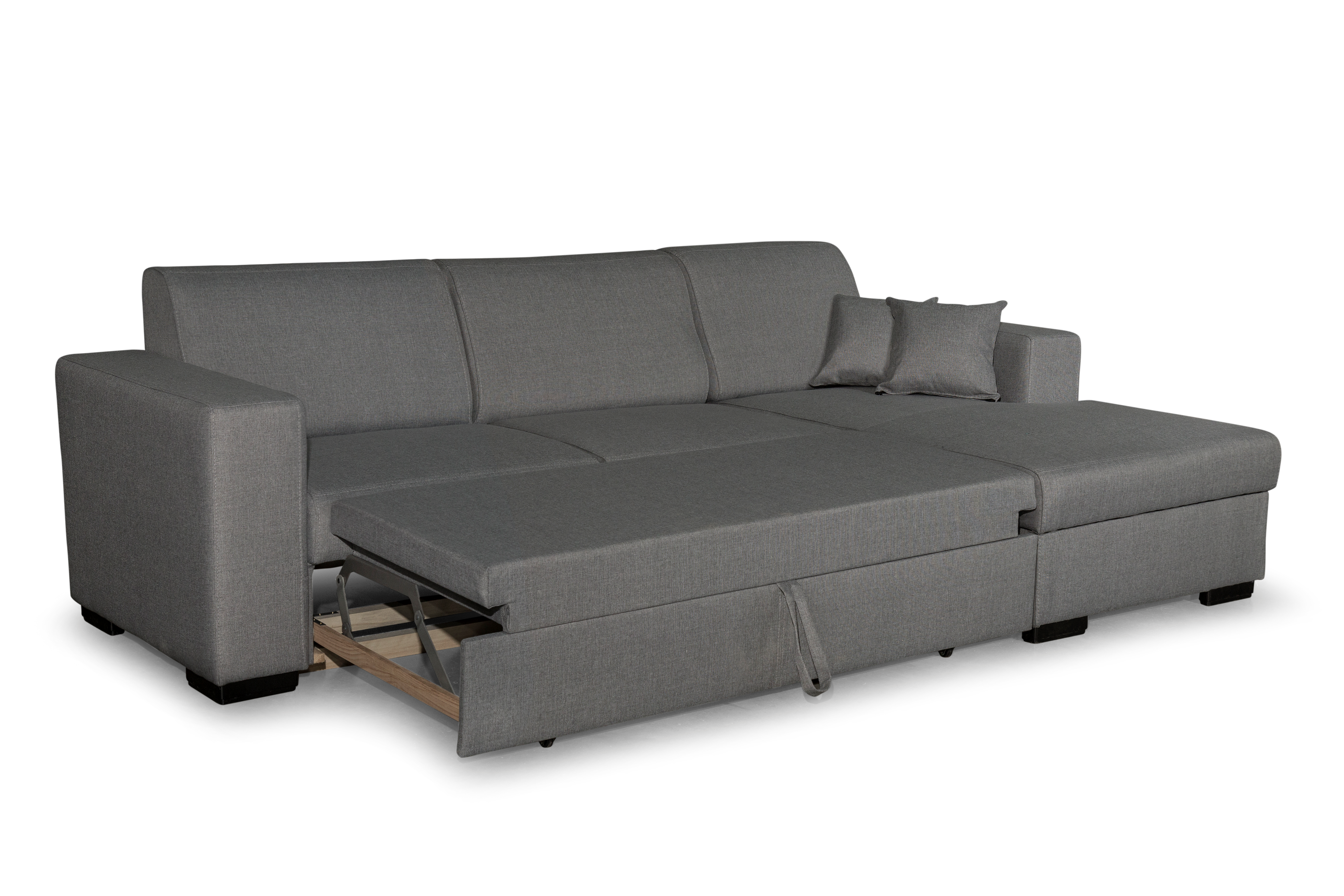 Colțar extensibil cu ladă de depozitare Caribi Silver Grey de stanga [3]
