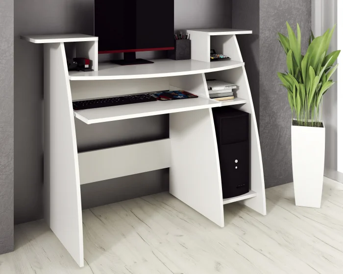 Birou Pc Skm-4 Ro, 123x50x77 cm, Alb [2]