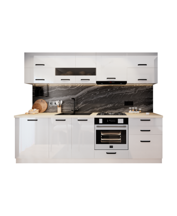 Mobila Bucatarie 260 cm Alb MDF  Amalia-Set Mobilier Bucatarie [5]