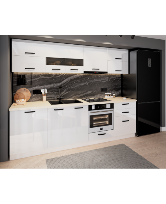 Mobila Bucatarie 260 cm Alb MDF  Amalia-Set Mobilier Bucatarie [2]