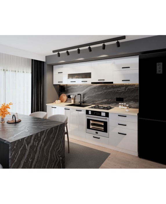 Mobila Bucatarie 260 cm Alb MDF  Amalia-Set Mobilier Bucatarie [4]