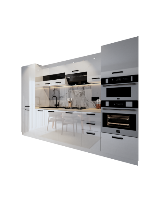 Mobila Bucatarie 300 cm Alb MDF Amalia-Set Mobilier Bucatarie [6]