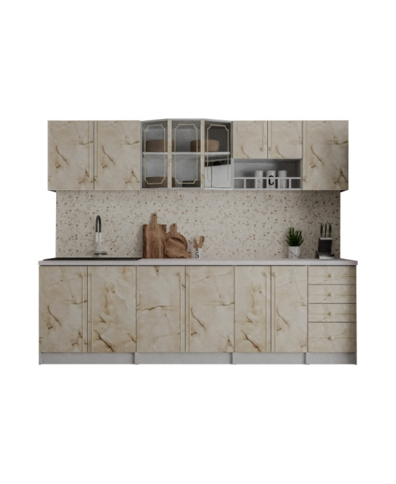 Bucatarie Karina, 260 x 32 / 60 x 200 cm , marmura [8]
