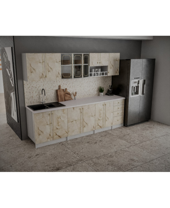Bucatarie Karina, 260 x 32 / 60 x 200 cm , marmura [5]