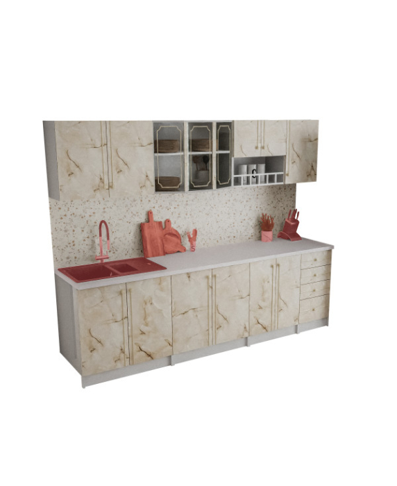 Bucatarie Karina, 260 x 32 / 60 x 200 cm , marmura [6]