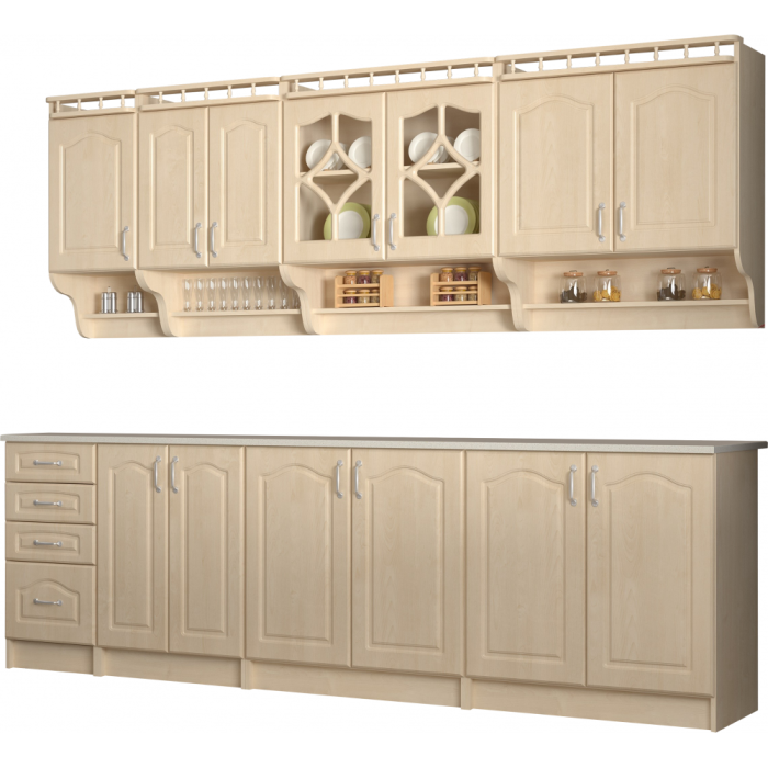 Mobila Bucatarie Korona Mebel MDF 260 cm mesteacan - Bucatarie completa [2]