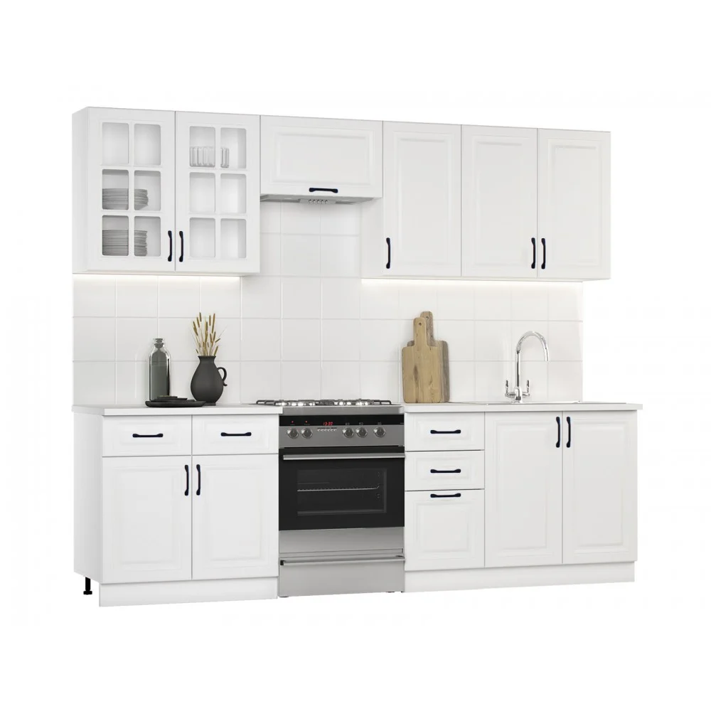 Bucatarie Michelle 2.6m MDF alba - mobila bucatarie moderna [4]