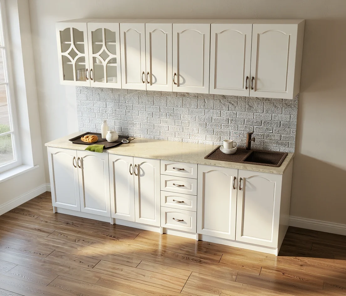 Bucatarie Olea 2.6m MDF Ro, ALB [2]