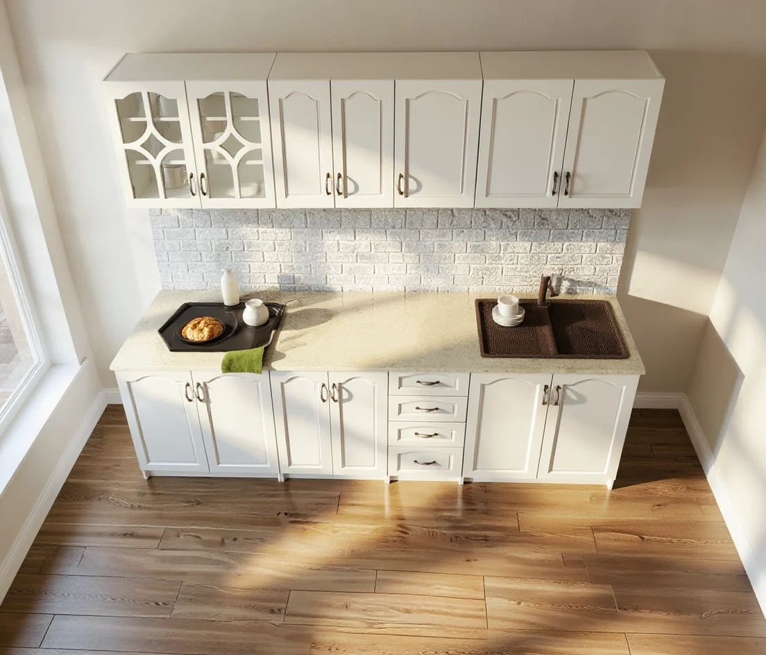 Bucatarie Olea 2.6m MDF Ro, ALB [3]