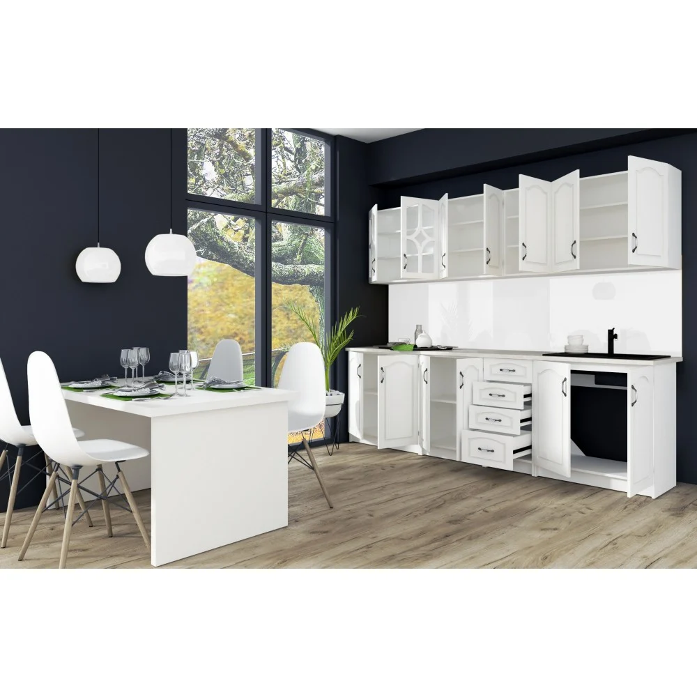 Bucatarie Aura 2.6m MDF Ro, ALB [3]