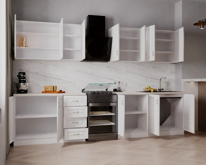 Bucatarie Provence 2.6m MDF alba - mobila bucatarie moderna [5]
